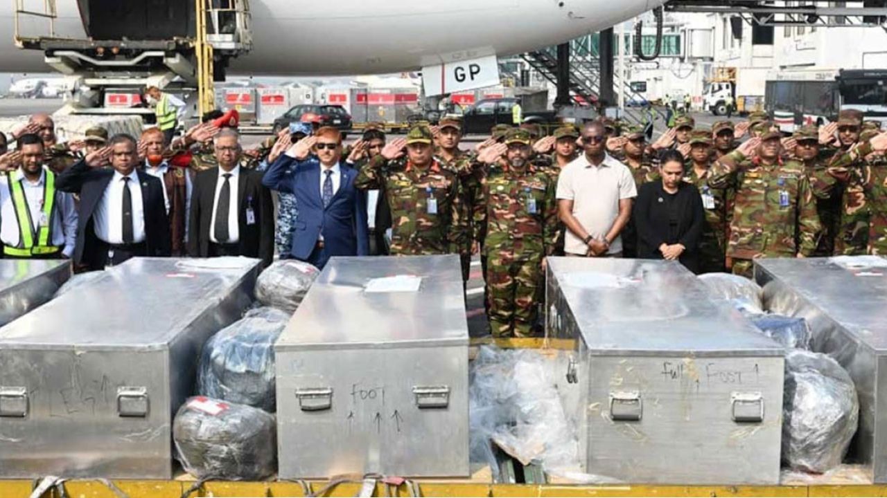 ছয় শহীদ শান্তিরক্ষীকে সামরিক মর্যাদায় সমাহিত করা হবে আগামীকাল