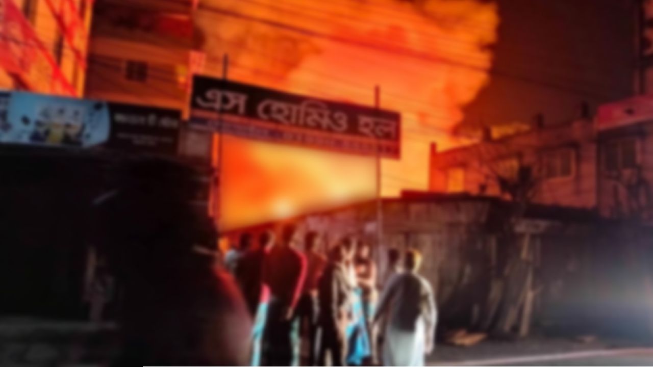 ভয়াবহ অগ্নিকাণ্ড: গভীর রাতে ছাই হয়ে গেল ১২টি দোকান