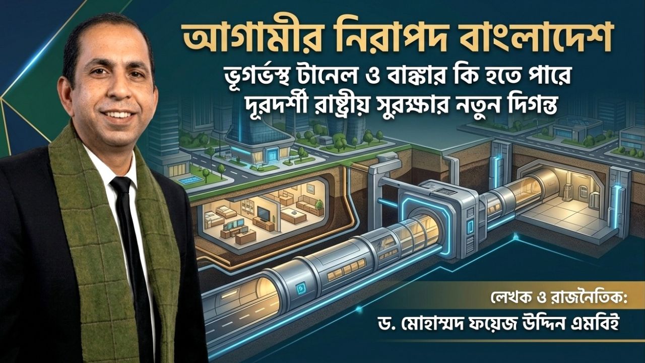 আগামীর নিরাপদ বাংলাদেশ ভূগর্ভস্থ টানেল ও বাঙ্কার কি হতে পারে দূরদর্শী রাষ্ট্রীয় সুরক্ষার নতুন দিগন্ত