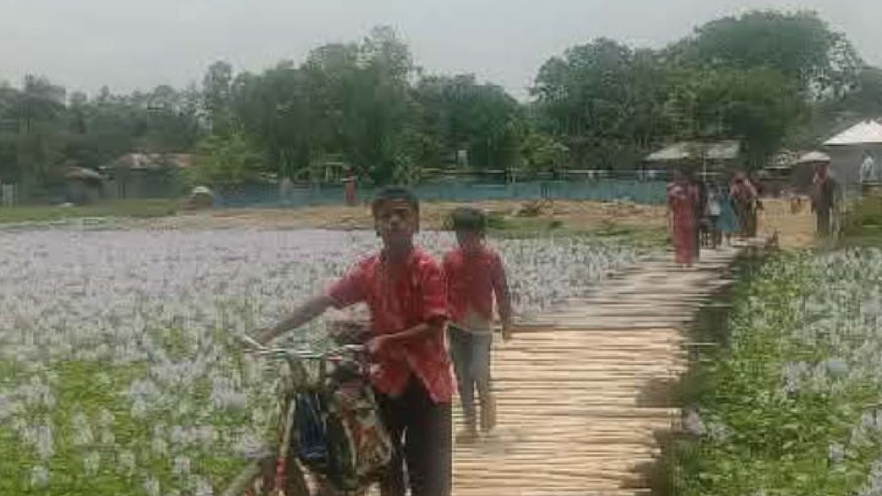 ঝুঁকিপূর্ণ কাঠের ব্রীজের উপরদিয়ে চলাচল ভোগান্তিতে হাজারো মানুষ