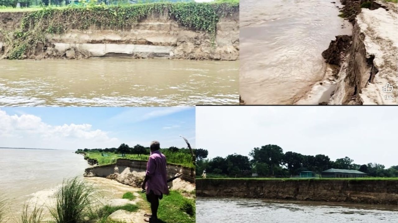 চাঁপাইনবাবগঞ্জে পদ্মার ভয়াল ভাঙন, বিলীন দুই শতাধিক ঘরবাড়ি