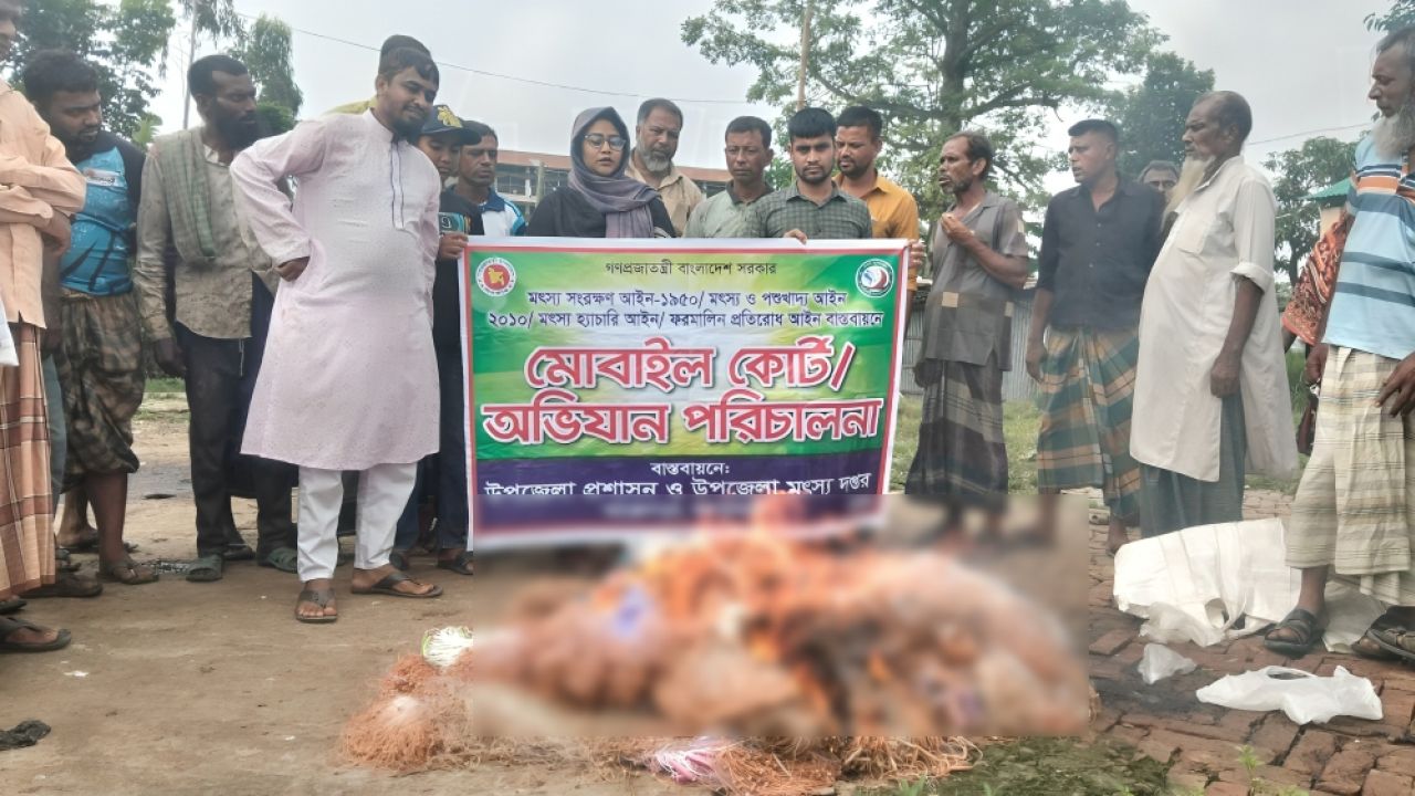 আক্কেলপুরে ১৫ হাজার মিটার অবৈধ কারেন্ট জাল জব্দ