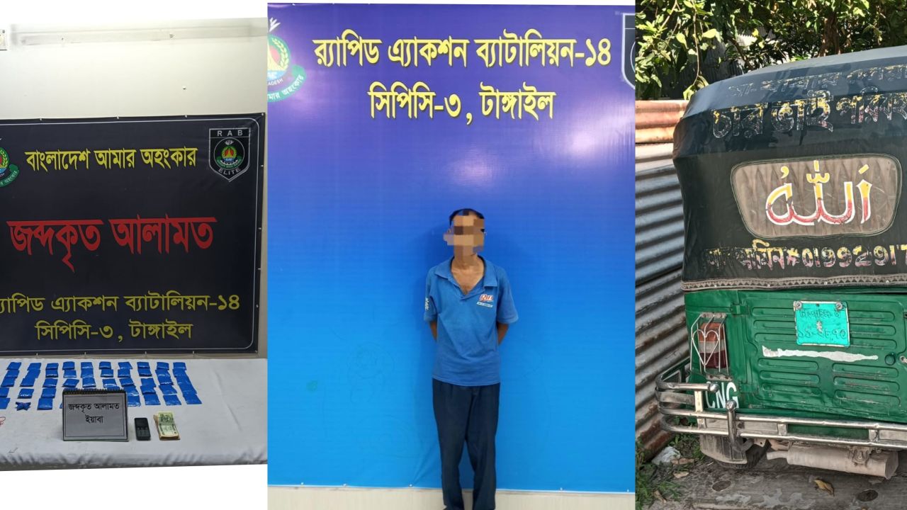টুলবক্সে ৩০ লাখ টাকার ইয়াবা! দেলদুয়ারে সিএনজিসহ মাদক কারবারি গ্রেপ্তার